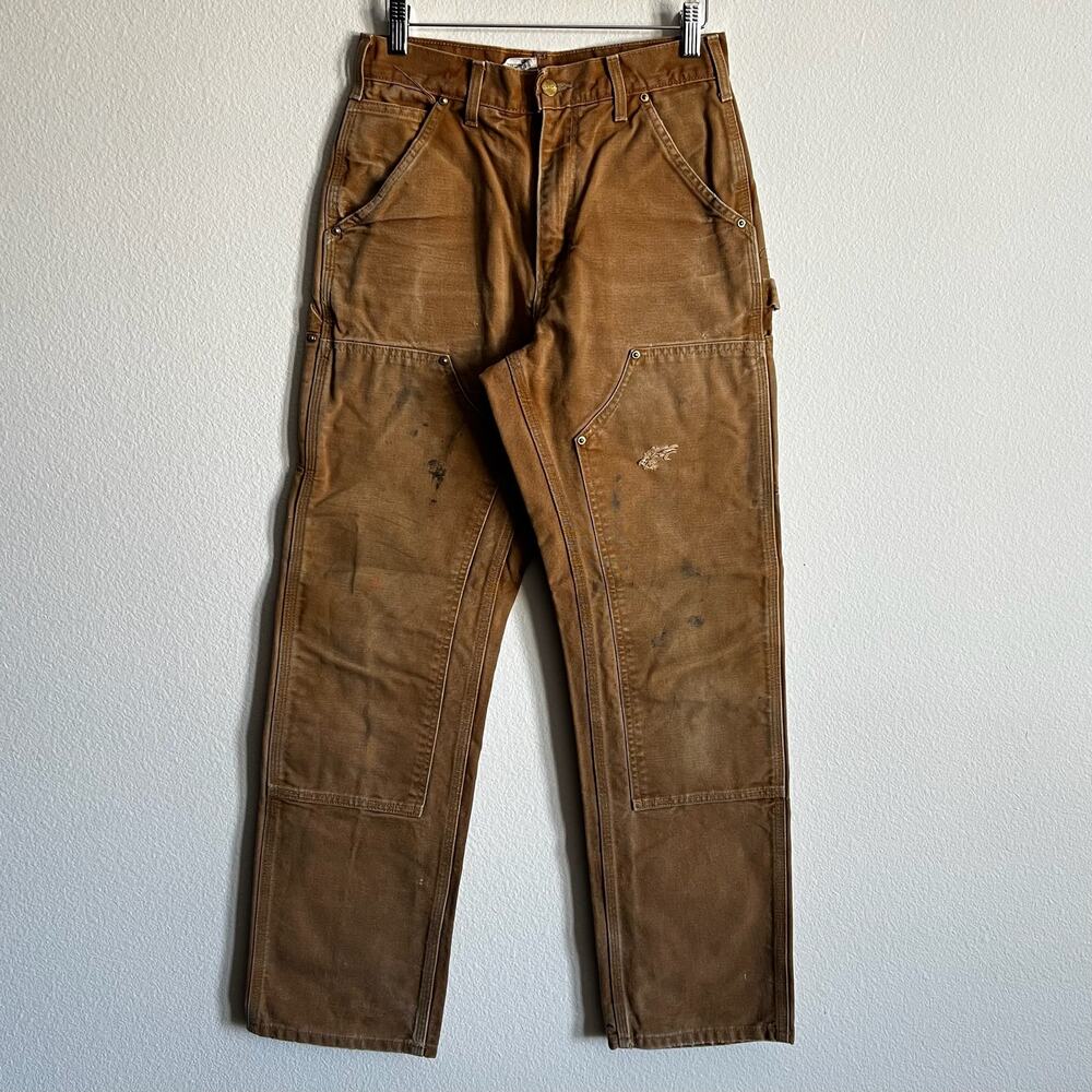 Carhartt B01 BRN brown double knee work wear carpenter pants